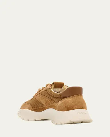 Prada Mesh and Suede Sneakers | Thumbnail 4 Prada Mesh and Suede Sneakers | Thumbnail 4