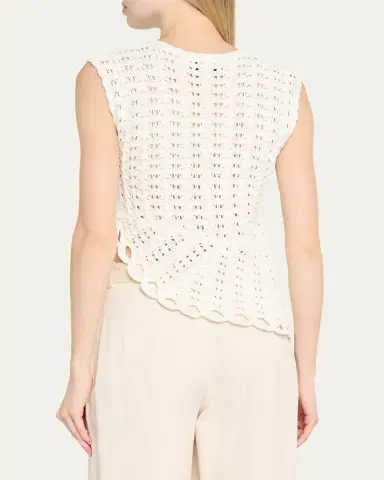 Loulou de Saison Saez Crochet Asymmetric Sleeveless Top | Thumbnail 3 Loulou de Saison Saez Crochet Asymmetric Sleeveless Top | Thumbnail 3