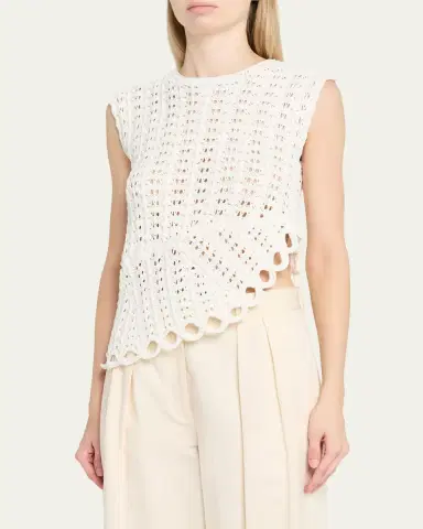 Loulou de Saison Saez Crochet Asymmetric Sleeveless Top | Thumbnail 4 Loulou de Saison Saez Crochet Asymmetric Sleeveless Top | Thumbnail 4