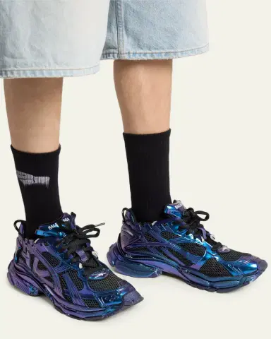 Balenciaga Men's Runner Iridescent Low-Top Sneakers | Thumbnail 2 Balenciaga Men's Runner Iridescent Low-Top Sneakers | Thumbnail 2