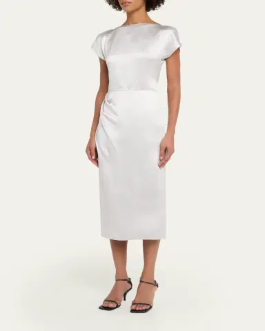 Giorgio Armani Satin Midi Dress | Thumbnail 4 Giorgio Armani Satin Midi Dress | Thumbnail 4