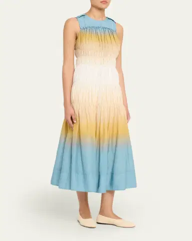3.1 Phillip Lim Smocked Ombré Voile Midi Dress | Thumbnail 4 3.1 Phillip Lim Smocked Ombré Voile Midi Dress | Thumbnail 4