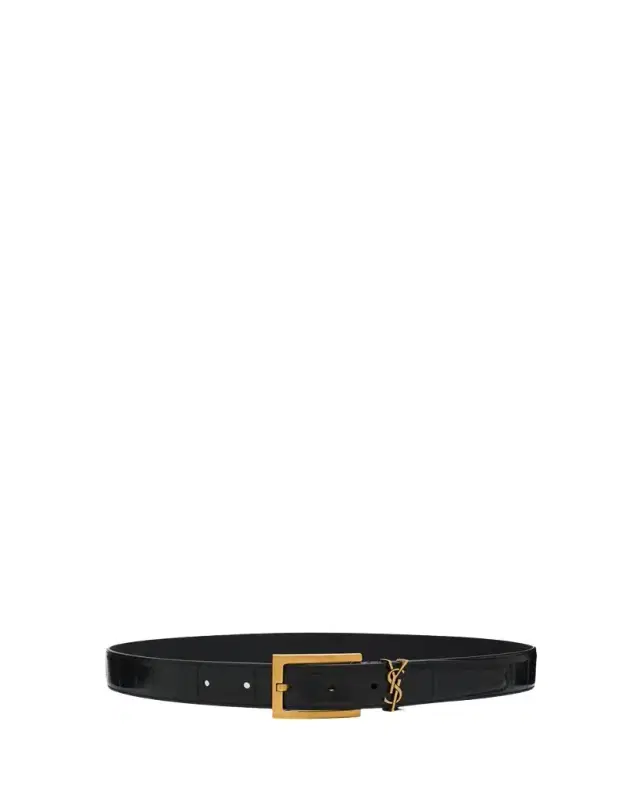 Saint Laurent Cassandre Belt in Eel Leather