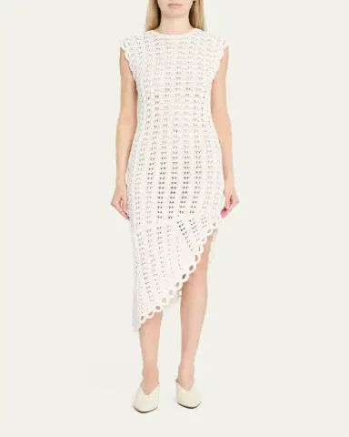 Loulou de Saison Malena Asymmetric Crochet Dress | Thumbnail 2 Loulou de Saison Malena Asymmetric Crochet Dress | Thumbnail 2