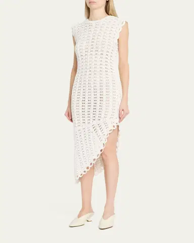 Loulou de Saison Malena Asymmetric Crochet Dress | Thumbnail 4 Loulou de Saison Malena Asymmetric Crochet Dress | Thumbnail 4