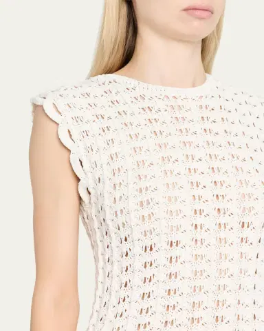 Loulou de Saison Malena Asymmetric Crochet Dress | Thumbnail 5 Loulou de Saison Malena Asymmetric Crochet Dress | Thumbnail 5