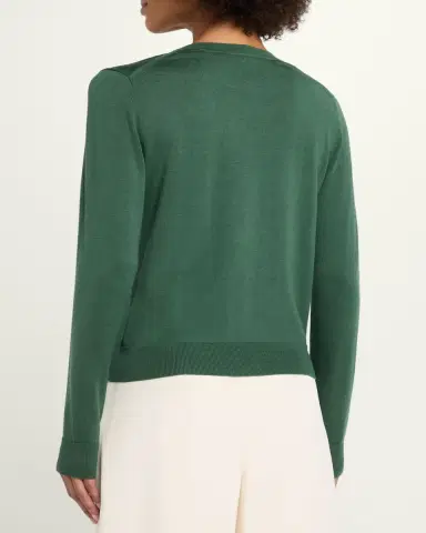 Carolina Herrera Floral Embroidered Silk-Cotton Crewneck Sweater | Thumbnail 3