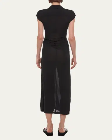 Helmut Lang Short-Sleeve Twist Jersey Midi Dress | Thumbnail 3