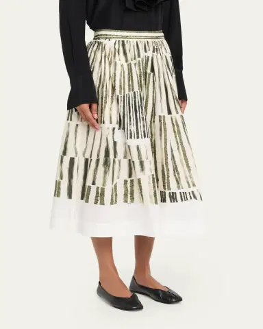 Jason Wu Collection Stripe Collage A-Line Midi Skirt | Thumbnail 4 Jason Wu Collection Stripe Collage A-Line Midi Skirt | Thumbnail 4