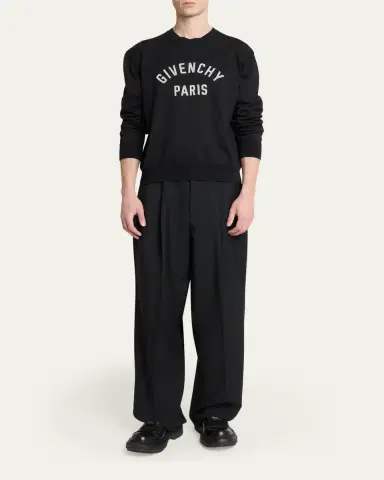 Givenchy Men's Embroidered Logo Cotton Crewneck Sweater | Thumbnail 2 Givenchy Men's Embroidered Logo Cotton Crewneck Sweater | Thumbnail 2