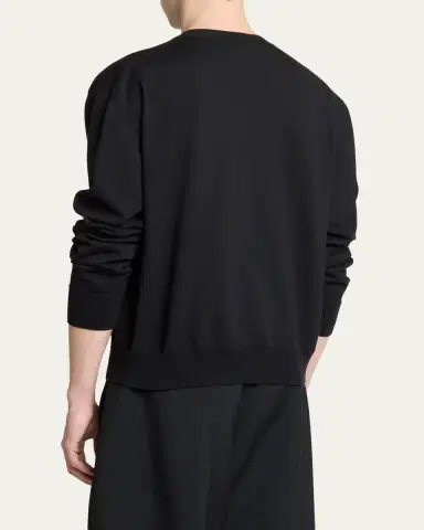 Givenchy Men's Embroidered Logo Cotton Crewneck Sweater | Thumbnail 3 Givenchy Men's Embroidered Logo Cotton Crewneck Sweater | Thumbnail 3