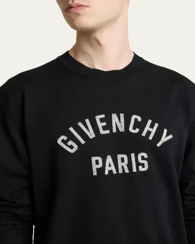 Givenchy Men's Embroidered Logo Cotton Crewneck Sweater | Thumbnail 5 Givenchy Men's Embroidered Logo Cotton Crewneck Sweater | Thumbnail 5