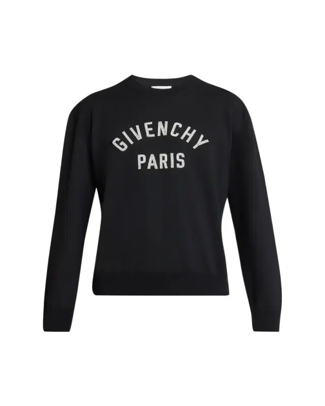 Men's Embroidered Logo Cotton Crewneck Sweater