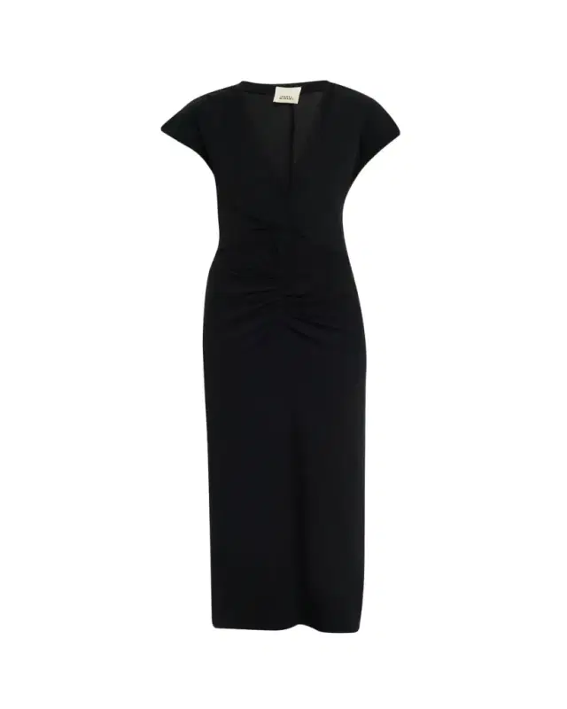 Isabel Marant Nadra Gathered Waist Jersey Midi Dress