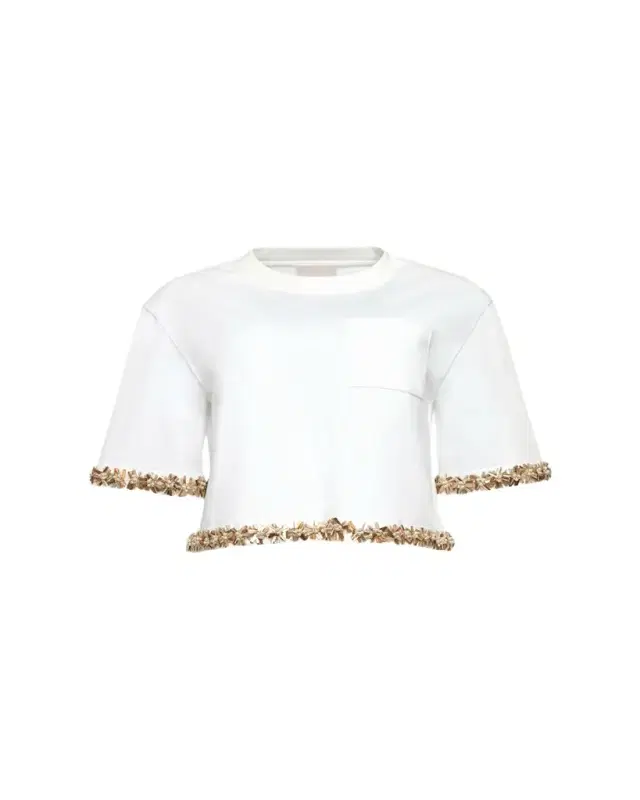 Cinq à Sept Asa Embellished Sunflare Floral Tee
