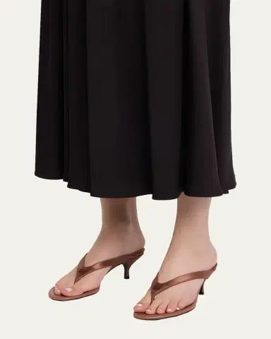 Miu Miu Satin Kitten-Heel Thong Sandals | Thumbnail 2
