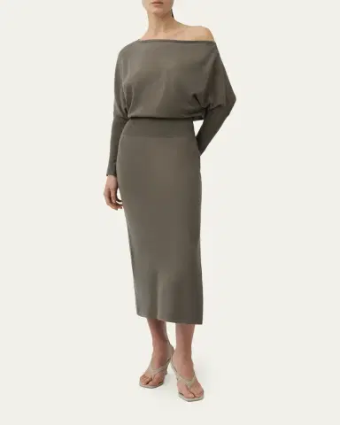 Simkhai Janese Off-Shoulder Midi Dress | Thumbnail 2 Simkhai Janese Off-Shoulder Midi Dress | Thumbnail 2
