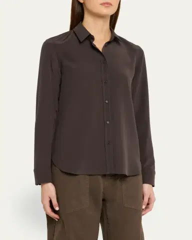 Nili Lotan Gaia Silk Button-Front Shirt | Thumbnail 4 Nili Lotan Gaia Silk Button-Front Shirt | Thumbnail 4