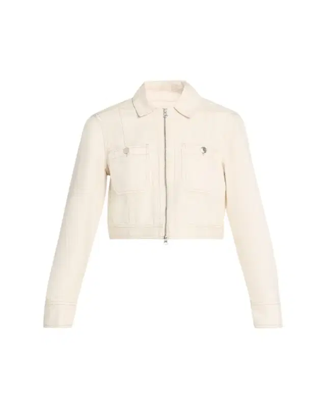 Veronica Beard Patty Cropped Denim Moto Jacket