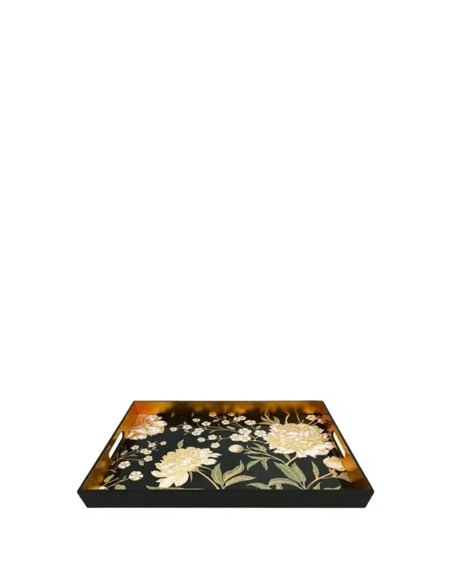 Nomi K Ora Floral Lacquered Wood Tray