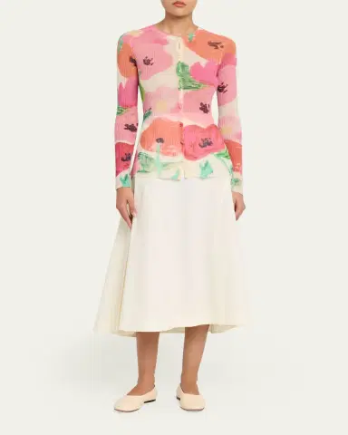 Lafayette 148 New York Floral-Print Rib Knit Cardigan | Thumbnail 2 Lafayette 148 New York Floral-Print Rib Knit Cardigan | Thumbnail 2