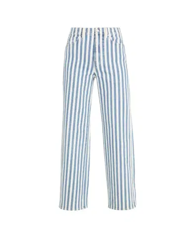 Veronica Beard Taylor High-Rise Wide-Leg Striped Jeans | Thumbnail 1