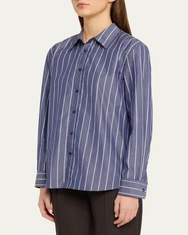 Nili Lotan Raphael Classic Striped Button-Down Shirt | Thumbnail 4 Nili Lotan Raphael Classic Striped Button-Down Shirt | Thumbnail 4