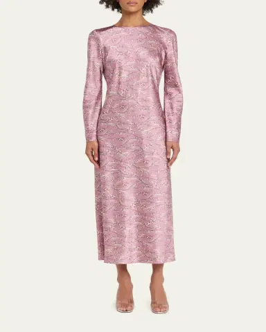 Veronica Beard Gemma Stretch-Silk Midi Dress | Thumbnail 2 Veronica Beard Gemma Stretch-Silk Midi Dress | Thumbnail 2