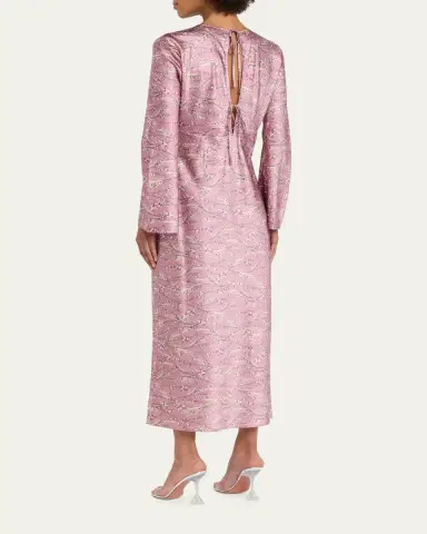 Veronica Beard Gemma Stretch-Silk Midi Dress | Thumbnail 3 Veronica Beard Gemma Stretch-Silk Midi Dress | Thumbnail 3