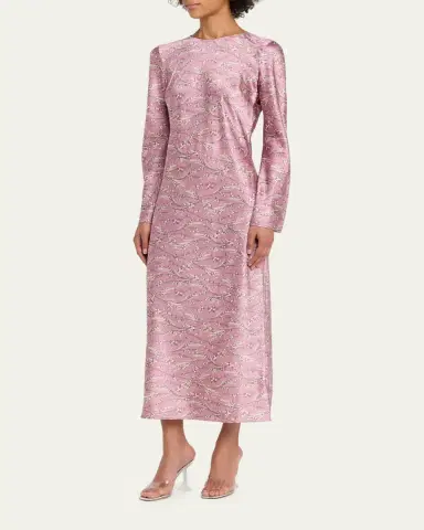 Veronica Beard Gemma Stretch-Silk Midi Dress | Thumbnail 4 Veronica Beard Gemma Stretch-Silk Midi Dress | Thumbnail 4