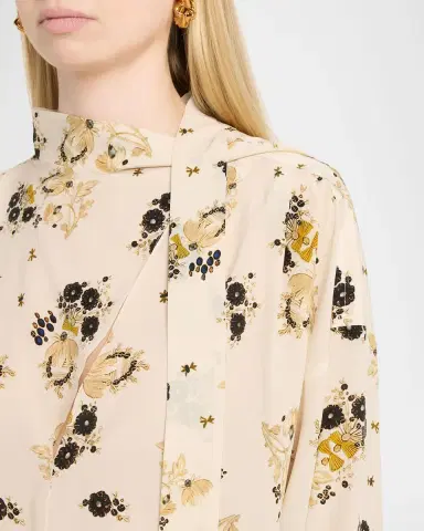 Isabel Marant Fedry Floral-Print Silk Neck-Scarf Blouse | Thumbnail 4 Isabel Marant Fedry Floral-Print Silk Neck-Scarf Blouse | Thumbnail 4