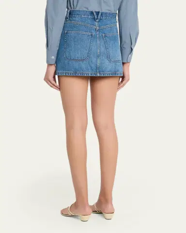 Veronica Beard Zora Denim Mini Skirt | Thumbnail 3