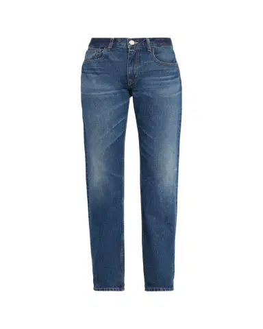 Brandon Maxwell Beau Buckle-Waist Straight-Leg Jeans | Thumbnail 1