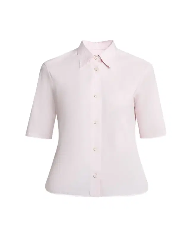 Elbow-Sleeve Slim Button-Down Shirt
