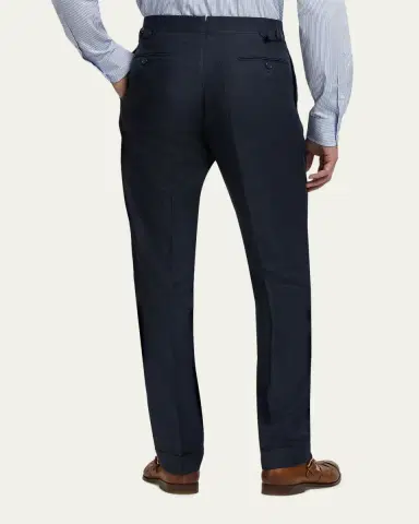 Ralph Lauren Purple Label Men's Cashmere and Silk Glen Plaid Pleated Trousers | Thumbnail 3 Ralph Lauren Purple Label Men's Cashmere and Silk Glen Plaid Pleated Trousers | Thumbnail 3