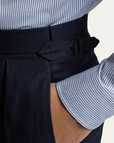 Ralph Lauren Purple Label Men's Cashmere and Silk Glen Plaid Pleated Trousers | Thumbnail 5 Ralph Lauren Purple Label Men's Cashmere and Silk Glen Plaid Pleated Trousers | Thumbnail 5