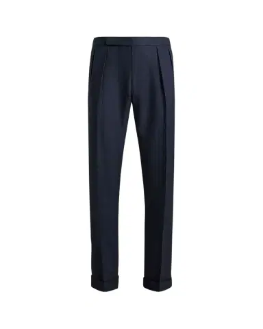 Ralph Lauren Purple Label Men's Cashmere and Silk Glen Plaid Pleated Trousers | Thumbnail 1 Ralph Lauren Purple Label Men's Cashmere and Silk Glen Plaid Pleated Trousers | Thumbnail 1