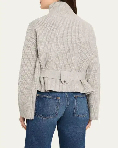 Brandon Maxwell Neal Cashmere Hidden Zip Sweater | Thumbnail 3