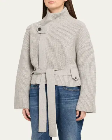 Brandon Maxwell Neal Cashmere Hidden Zip Sweater | Thumbnail 4
