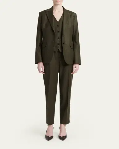 Kiton Metallic Wool Single-Breasted Jacket | Thumbnail 2