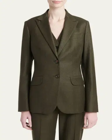 Kiton Metallic Wool Single-Breasted Jacket | Thumbnail 4
