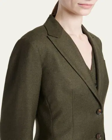 Kiton Metallic Wool Single-Breasted Jacket | Thumbnail 5