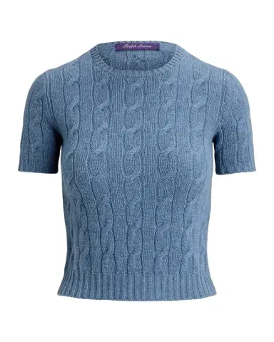 Ralph Lauren Collection Cable-Knit Cashmere Cropped Sweater | Thumbnail 1 Ralph Lauren Collection Cable-Knit Cashmere Cropped Sweater | Thumbnail 1