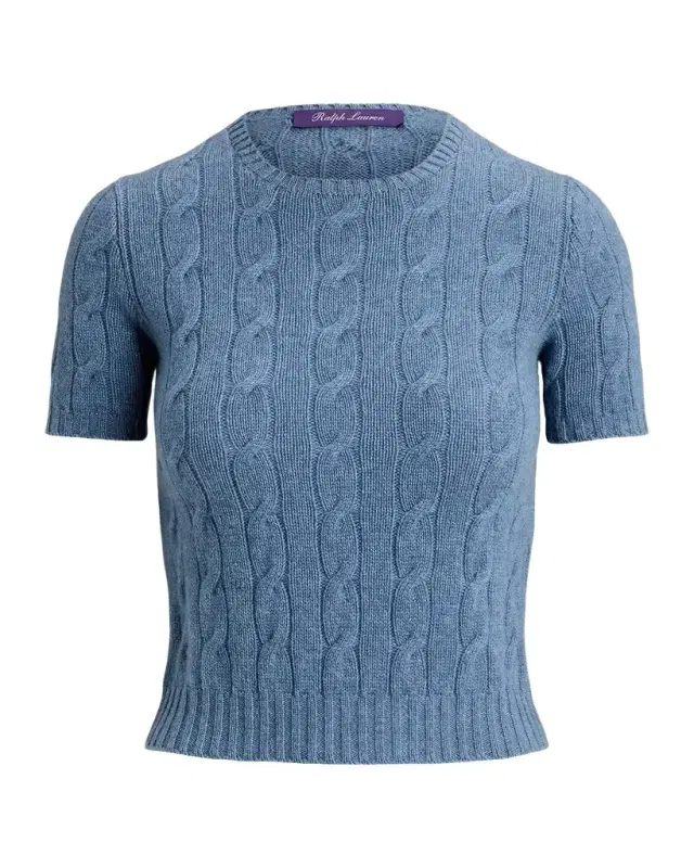 Ralph Lauren Collection Cable-Knit Cashmere Cropped Sweater
