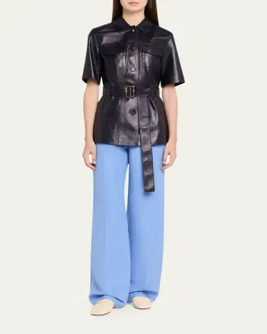 Lafayette 148 New York Belted Leather Jacket | Thumbnail 2