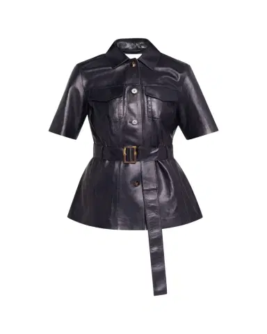 Lafayette 148 New York Belted Leather Jacket | Thumbnail 1