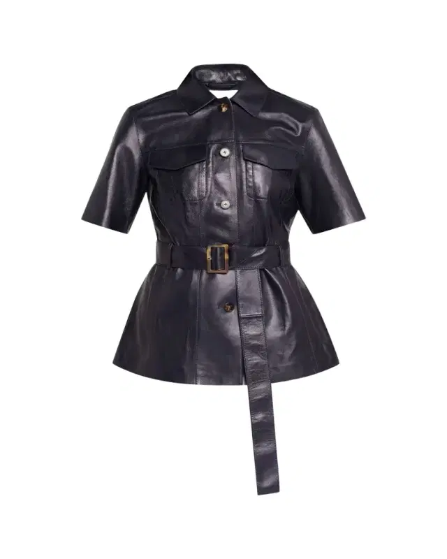 Belted Leather Jacket