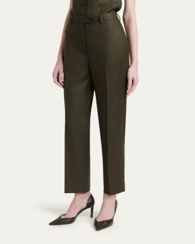 Kiton Shimmer Wool-Blend Straight Trousers | Thumbnail 4