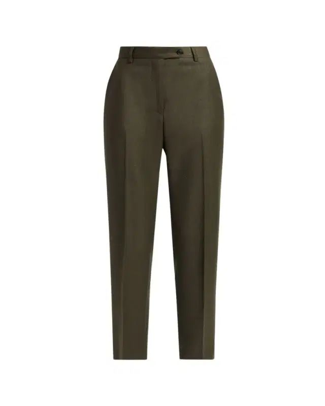 Kiton Shimmer Wool-Blend Straight Trousers