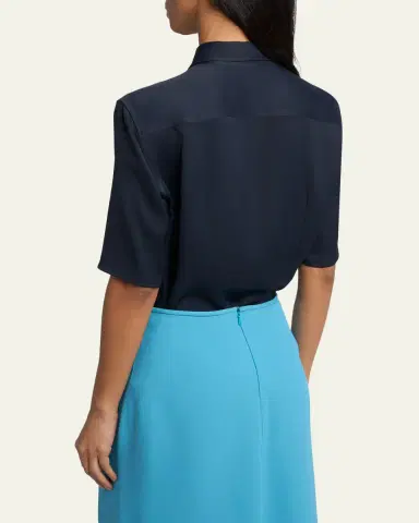 Jil Sander Short-Sleeve Viscose Button-Down Shirt | Thumbnail 3